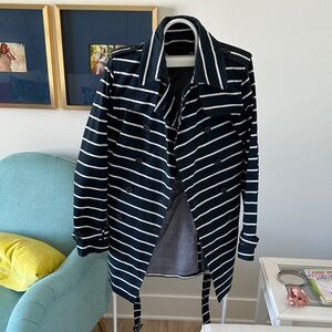 Size Large Banana Republic Factory Navy and White striped coat